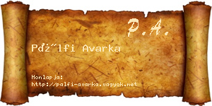 Pálfi Avarka névjegykártya